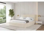 ALTDECOR Polsterbett mit Bettkasten - ENORA - 200x200 - Beige - Bett ohne Matratze,