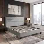 Beautysofa Polsterbett 160x200 cm MANE Doppelbett mit Lattenrost, Grau Velours...