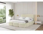 ALTDECOR Polsterbett mit Bettkasten - ELVA - 200x200 - Beige - Bett mit Matratze