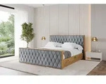 ALTDECOR Polsterbett mit Bettkasten - ENZO5-Z - 140x200 - Grau - Bett mit Matratze