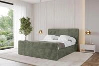 ALTDECOR Polsterbett mit Bettkasten - ALOVA-Z - 200x200 - Olivgr&uuml;n - Bett mit