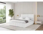 ALTDECOR Polsterbett mit Bettkasten - AMEA - 200x200 - Wei&szlig; - Bett mit Matratze