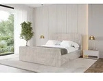 ALTDECOR Polsterbett mit Bettkasten - ALOVA-Z-v1 - 160x200 - Creme - Bett mit