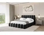 ALTDECOR Polsterbett mit Bettkasten - SORA - 140x200 - Schwarz - Bett ohne Matratze,