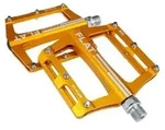 Fahrradpedale Aluminium Anti-Rutsch MTB BMX Gelb Cr-Mo Stahlspindel 100mm