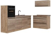 K&uuml;chenzeile Vicco R-Line Sonoma/Goldkraft Eiche 220 cm Arbeitsplatte Goldkraft