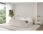 ALTDECOR Polsterbett mit Bettkasten - LERIS-Z-v1 - 140x200 - Beige - Bett mit
