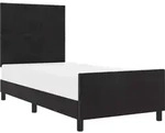 vidaXL Boxspringbett mit Kopfteil Schwarz 90 x 200 cm Samt - Schwarz