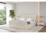 ALTDECOR Polsterbett mit Bettkasten - RENO-Z - 120x200 - Beige - Bett mit Kopfteil