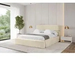 ALTDECOR Polsterbett mit Bettkasten - ENORA - 200x200 - Beige - Bett ohne Matratze,