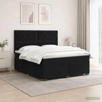 vidaXL Boxspringbett mit Matratze Schwarz 160 x 200 cm Samt