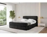 ALTDECOR Polsterbett mit Bettkasten - ELVA-Z - 140x200 - Schwarz - Bett mit Matratze