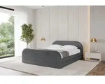 ALTDECOR Polsterbett mit Bettkasten - LERIS-Z-v1 - 200x200 - Dunkelgrau - Bett mit