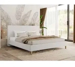 MKS MEBLE Polsterbett LUMARO CLASSIC 140x200 mit Lattenrost & Kopfteil, Modernes