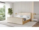 ALTDECOR Polsterbett mit Bettkasten - ENZO6-Z - 180x200 - Beige - Bett mit Kopfteil