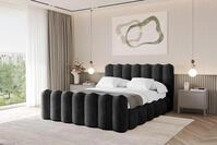 ALTDECOR Polsterbett mit Bettkasten - SORA-Z - 200x200 - Schwarz - Bett mit Matratze