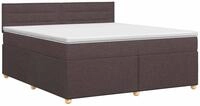 vidaXL Boxspringbett mit Matratze Dunkelbraun 140 x 200 cm Stoff