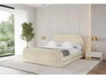 ALTDECOR Polsterbett mit Bettkasten - LERIS-Z - 140x200 - Beige - Bett mit Kopfteil