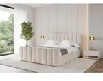 ALTDECOR Polsterbett mit Bettkasten - STERA-Z - 120x200 - Beige - Bett mit Kopfteil