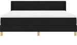vidaXL Boxspringbett mit Matratze Schwarz 200 x 180 cm Polyester - Schwarz