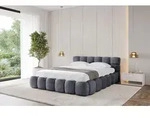 ALTDECOR Polsterbett mit Bettkasten - LEYA-v1 - 120x200 - Dunkelgrau - Bett mit