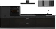 K&uuml;chenzeile Vicco R-Line Schwarz Hochglanz/Anthrazit 340 cm ohne Arbeitsplatte,