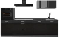 K&uuml;chenzeile Vicco R-Line Schwarz Hochglanz/Anthrazit 280 cm ohne Arbeitsplatte,