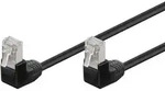 CAT 5e Patchkabel 2x 90&deg; gewinkelt, F/UTP, schwarz - Schwarz