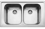 Smeg Sp&uuml;lbecken SP862, 2 Becken, Edelstahl, 86 cm breit, 22 cm tief, Becken 340x400
