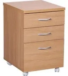 Wohnling Rollcontainer 40 x 60 x 45 cm Unterschrank mit Rollen Buche Rollwagen mit
