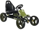 HOMCOM Go Kart Tretauto Kinderfahrzeug Pedalfahrzeug mit Handbremse Kinder Gr&uuml;n -