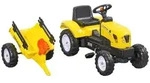 HOMCOM Trettraktor mit Anh&auml;nger Tretauto Traktor ab 3 Jahre Kinder Gelb - Gelb