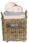 Aufbewahrungskorb - auf Radern - braun - 40 x 40 x 42 cm - Rattan - geflochtene...