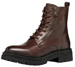 Geox Iridea Leder Stiefeletten mit Schn&uuml;rung, Rei&szlig;verschluss und breitem...