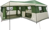 vidaXL 42042222, vidaXL Familienzelt mit Regenfly wasserdicht 14 Personen Gr&uuml;n