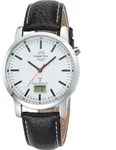 MasterTime Herrenuhr MTGA-10592-20L, Bahnhofsuhr, Funk, analog-digital, Leder -...