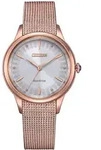 Citizen Damenuhr EcoDrive rosevergoldet EM1153-88A - Rosa