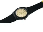 Q&Q Damenuhr &Oslash; 29mm Analog 3 BAR schwarzes Silikonband - Schwarz