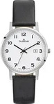Dugena 4460737 Herren-Armbanduhr, Edelstahl-Geh&auml;use, Leder-Armband - Schwarz