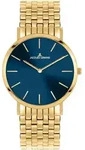 Jacques Lemans 1-2172M Damen-Armbanduhr Nizza Goldfarben/Dunkelblau - Blau