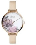 s.Oliver Damen Uhr Armbanduhr Leder SO-3536-LQ - Beige