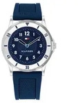 Tommy Hilfiger Uhr mit DREI-Zeiger-Quarzwerkf&uuml;r die Jugend mit Blaues Silikonarm -