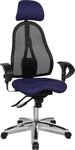 Topstar B&uuml;rostuhl Sitness 45, ST99U L58X Stoff blau, Gestell chrom