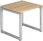 REGO 8 S - 80 x 80 Eiche/Silber h&ouml;henverstellbar