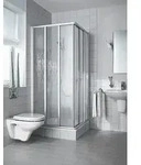 Kermi Eck-Halbteil Nova 2000 3-teilig 750x1850mm silber Fontana hell