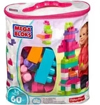 MEGA BLOKS Bausteine-Beutel pink (60 Teile), Steck-Bausteine Kinder, Baukl&ouml;tze,