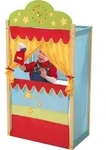 roba Kasperletheater, Puppentheater mit Uhr, Stand-Kaspertheater aus Massivholz mit