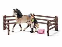 Schleich - Tierfiguren, Pferdepflegeset, Andalusier; 42270