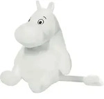 Aurora The Moomins FBA_12585 Sitzender Mumin Stofftier 8 Zoll - Wei&szlig;