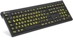 LogicKeyboard XL-Print Yellow on Black DE (PC/Nero) - Schwarz